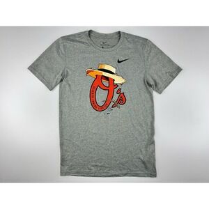 Nike Baltimore Orioles 7th Inning Stretch Dri Fit T Shirt Men's‎ S Gray Baseball